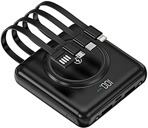 Power Bank, fast charging, Fast Pack Mini 20000Mah Qi Wireless USB Fast with Four Wires, for 99% of USB