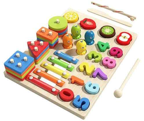 Moxeupon Formensortierer - Holz-Steckpuzzle Mit Sensorikfunktion,Lernspielzeug Für Frühkindliche Entwicklung Und Sensorik Förderspiel Für Mädchen Kinder Familie