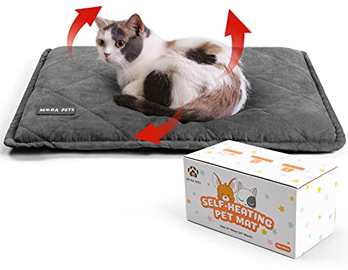 Mora Pets Tappeto riscaldante gatto Coperta autoriscaldante per gatti e cani Tappetino riscaldante Senza elettricità e batterie Coperta termica Rimovibile e Lavabile 60 x 46 cm