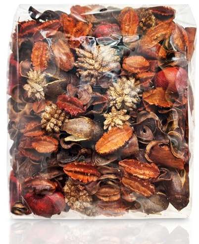 Pumpkin Potpourri Bag Fall Botanical Blend Bowl Filler with Cinnamon Fragrance Dried Fruit 4 Cup of Autumn Scented Decor Handcrafted Mix