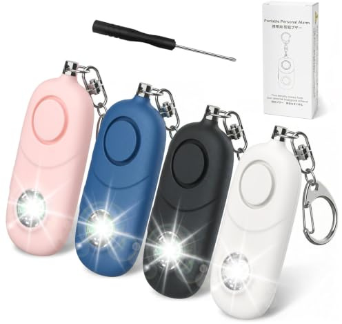 Persönlicher Alarm 135dB Stroboskoplicht Schlüsselanhänger für Sicherheit | Helles LED | Elegantes Design | leichtes Gehäuse | LR44 Batterien |einfache Bedienung|Studenten|Senioren|Alltagssicherheit