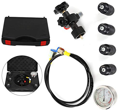 WUGMCNFBC Kit per Test di Pressione, Sistema di Ricarica dell'accumulatore di azoto Idraulico da 3500 PSI, Set di Strumenti per Test di Pressione della valvola del Gas di riempimento
