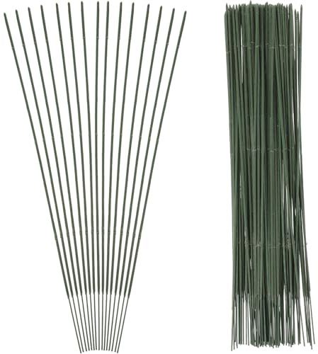 WOONEKY 100 Pezzi Bastoncini Floreali Decorativi in Verde Steli Flessibili per Composizioni Floreali Fai da Te Bastoni per Piante in Vaso e Artigianato