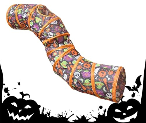 Katzentunnel, Halloween-Schlauchzelt für Kätzchen, faltbar, für kleine Tiere, Höhle, Festival, Haustierversteck für Kaninchen, Welpen, Hamster, Hunde