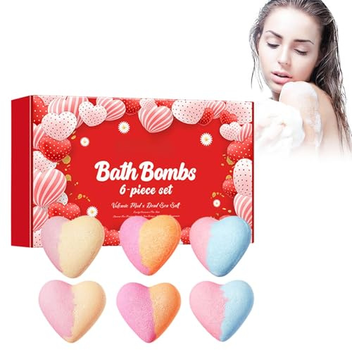 Bombe da bagno per San Valentino, a forma di cuore, bicolore per ragazze, con giocattoli a sorpresa all'interno, palla da bagno naturale fatta a mano, regalo per compleanno, per mamma, moglie, donne