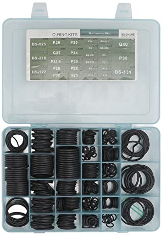 Rubber O Rings Sortiment, 376 Stück Dichtungsringe Kit, Robust & Hitzebeständig - Hohe Qualität, Vielfältige Größen, Ideal für Klimaanlagen und Baumaschinen