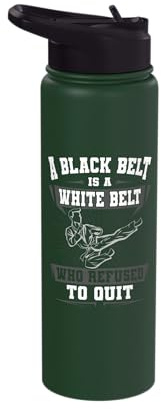 A Black Belt Is A White Belt Karate Martial Arts Lover Sport Stainless Steel Insulated Water Bottle