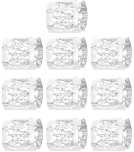 HOMSFOU 300pcs Dread Beads Hair Cuffs Braid Accessories for Braids Hair Jewelry for Festival