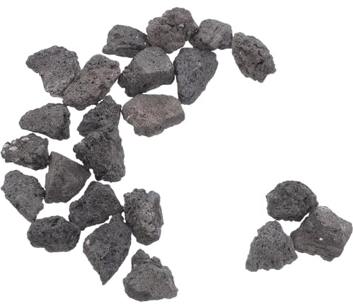 HOMSFOU Natural Volcanic Stone 200g Pack 2-4cm Porous Black Lava Rocks for Fish Tank Decoration and Flower Pot Gardening Aquarium Ornament