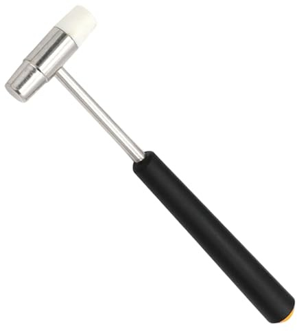 Dual Head Mini Watchmaker Hammer, Small Craft Mallet with Steel and Plastic Faces, 18cm Lightweight Jewelry Repair Tool for Watches Crafts Musical Instruments Woodworking