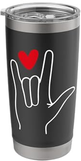 I Love You Sign Language Cute Happy Valentine’s Day Stainless Steel Insulated Tumbler