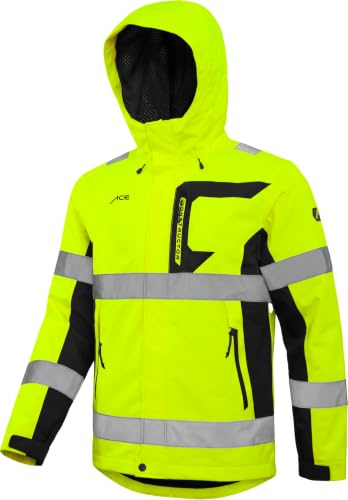 ACE Constructor HiViz Veste imperméable - veste de signalisation imperméable avec bandes réfléchissantes et capuche - Normes EN ISO 20471 et EN 343 - S à 4XL