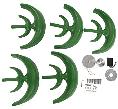 Kit generador de turbina eólica de 12V/24V con forma de calabaza, 5 aspas, eje vertical y controlador. (200 W)