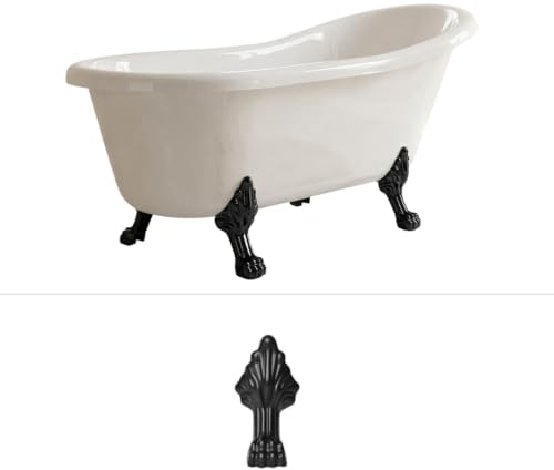 Baignoire îlot rétro 170x70 cm - 4 pieds patte de lion Noir - Leona
