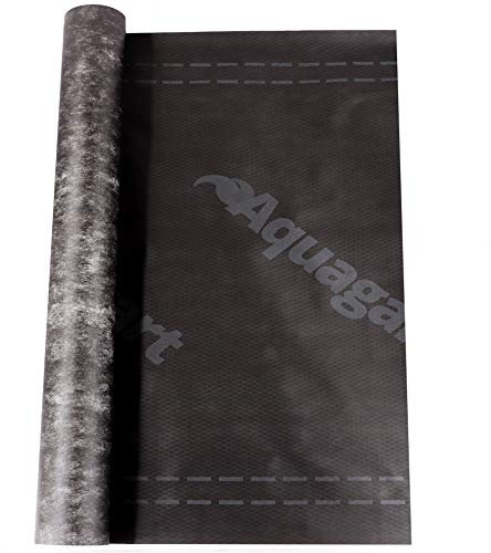 Hochwertige diffusionsoffene Unterspannbahn von Aquagart I 450m Schalungsbahn schwarz 130g/m² 1,5m breit SD-Wert: 0,02m I Dachfolie wasserdicht & atmungsaktiv I Dachbahn Dachpappe Dachunterspannbahn