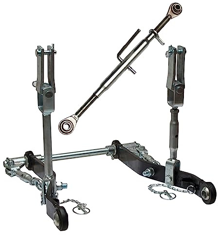 DEMA Heck Dreipunktaufhängung für Kleintraktoren Kat 1 – 600mm Heckaufhängung komplett mit Oberlenker, robust, für effizienten Traktor-Anbau von Arbeitsgeräten