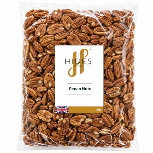 Hides Fine Foods - Pecan Nuts 1kg - GMO - Free - Suitable for Vegetarians - Cooking - Salads - Snacking - Pies - Dessert - Cakes - Cookies - Excellent Nutritional Benefits.