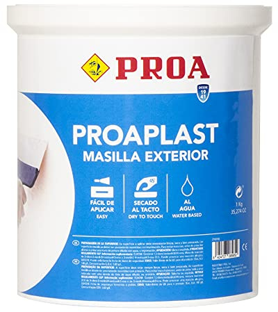 PROAPLAST EMPLASTE PARA PAREDES EN MASILLA EXTERIOR. 1 Kg. También aplicación sobre azulejo.