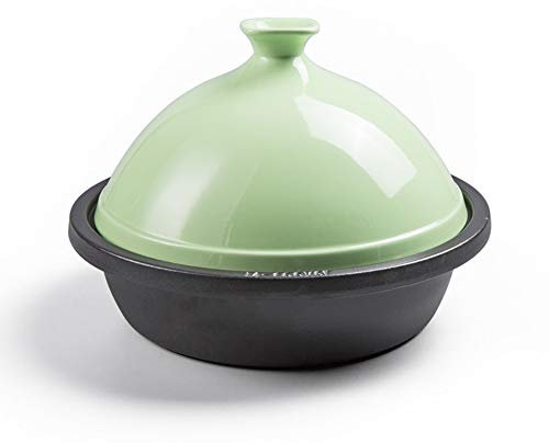 XCXDX Tagine, Traditional Moroccan Tagine, Cast Iron Pot, Ceramic Casserole, Multi-function Stewpot, 30cm For 3-6 People Green 26cm