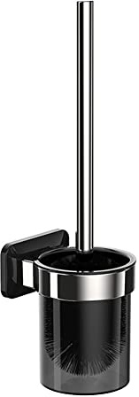EATAN Brosse WC Brosse Toilettes WC Balai WC avec Support Mural Brosse WC Auto-Adhésif Acier Inoxydable Finition Polie Support Inoxydable Noir
