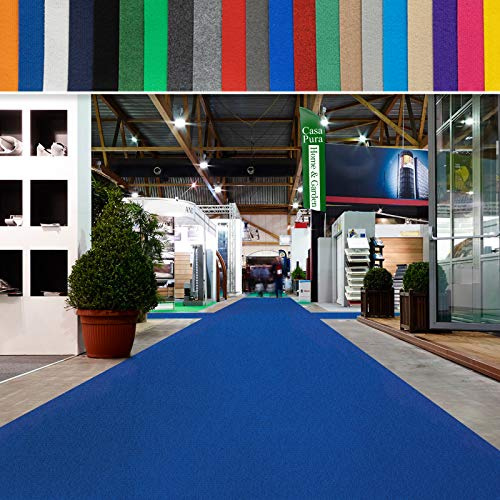 casa pura Messeteppich bis 40 m Länge - schwer entflammbar - Nadelfilz Meterware als Hochzeitsteppich Rollteppich Eventteppich VIP Teppich - Auslegware für Privat & Gewerbe (blau, 100x300 cm)