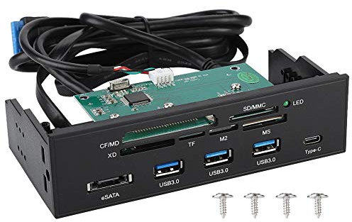Annadue Lector de Tarjetas Interno, Lector de Tarjetas Interno multifunción de 5,25 Pulgadas, Panel Frontal de Tablero de PC, Soporte M2, MSO, SD, MS, XD, Tarjeta CF 64G.