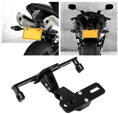 Aukson Tail Tidy Motorcycle Eliminator, Universal Motorcycle License Plate Holder Mount Motorcycle with LED Light Adjustable(black)