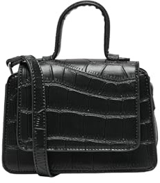 ONLY Damen Onlpetra Croco Pu Bag Handtasche, Schwarz, Einheitsgröße EU