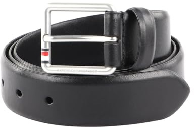 Tommy Hilfiger Herren Gürtel Casual Essential 3,5 cm Ledergürtel, Schwarz (Black), 115 cm