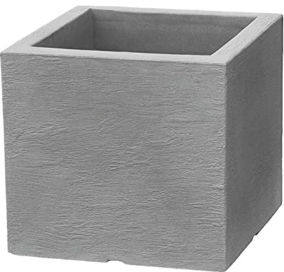 Dehner Blumenkübel Palermo, ca. 30 x 30 x 27 cm, Kunststoff, grau