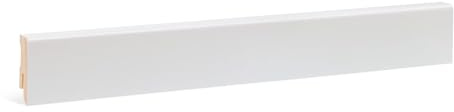 KGM Sockelleiste Modern - Furnierte Massivholz-Sockelleiste Folie Lichtgrau - Maße: 2400 x 16 x 40 mm - 1 Stück