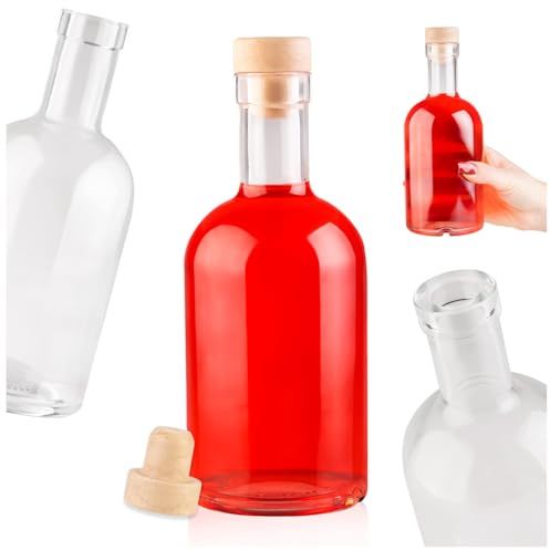 SUPERBUTELKI.PL Flaschen zum Befüllen 500ml - Likörflaschen zum Befüllen Glasflaschen - Flasche Glas Schraubverschluss Flaschen 5x
