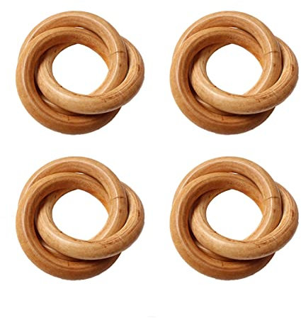 Pasyauer 4 StüCk Servietten Ringe, Kreise für Makramee Servietten Schnallen, Servietten Ring Halter für Bauernhaus, Hochzeit, Tisch Dekoration