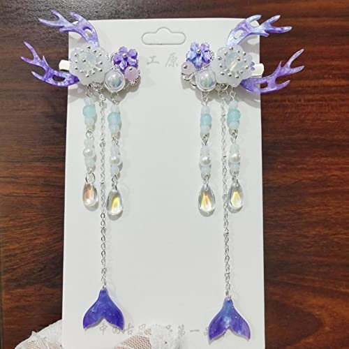 Haarnadel im antiken Stil mit Quaste, lange Kette, Perlen, baumelnder chinesischer Hanfu-Kopfschmuck