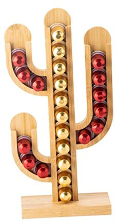 UPKOCH Porte-dosettes De Café Bambou Forme De Cactus Support à Dosettes Organisateur De Dosettes Décoration De Bureau Bambou Présentoir à Créatif