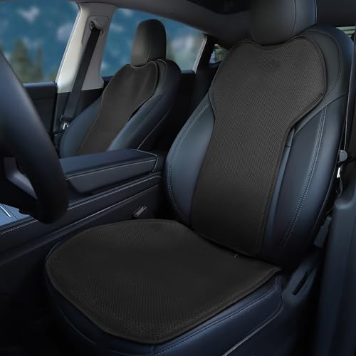 TOPABYTE Seat Cushion Covers Full Set for Tesla Model 3 Highland 2017-2026 | Car Front Rear Seat Protector Four Seasons Universal Ice Silk Seat Protector Pad Mat Interior Decoration Accessories