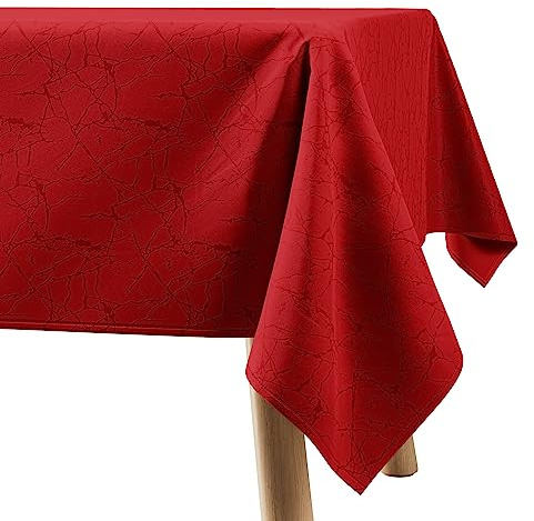 Filumi Tischdecke 140x260 cm Rot Abwaschbar Für Indoor Outdoor Marmormuster Manil