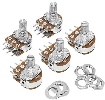 50 stücke WH148 B1K B2K B5K B10K B20K B50K B 100 K B500K 3Pin 15mm Welle Verstärker Dual stereo Potentiometer 1K 2K 5K 10K 50K 100K 500K (Size : 1K Ohm)
