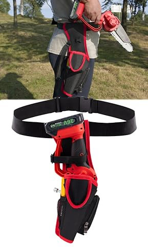 SXYM Mini motosega a batteria Marsupio da cintura, Custodia per motosega a una mano, Foderato con pannello in PE anti-appeso per motoseghe a batteria da 4/5/6“ Libera le mani mentre lavori