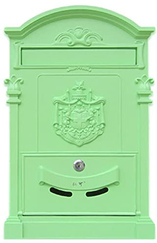 Briefkasten für die Wandmontage, Briefkästen außen Briefkasten mit großer Kapazität, Wandbriefkasten im Vintage-Finish mit Schloss und 2 Schlüsseln, dekorativer Paketbriefkasten for Gartenwohnhäuser (