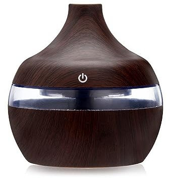 300ml Aroma Diffuser für Duftöle, Ätherische Öle Diffuser, Ultraschall Luftbefeuchter mit Fernbedienung und LED-Licht, Elektrische Duftlampe, Duft Diffusor für Schlafzimmer, Büro, Spa (Schwarz)