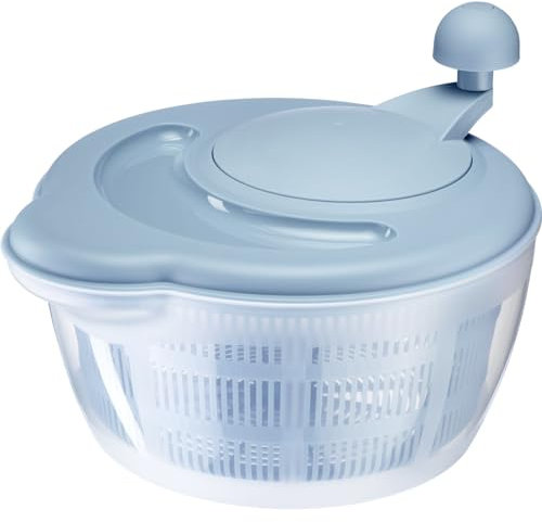 Westmark Centrifuga per Insalata, Capacità 5 Litri, Ø 26 cm, Plastica, Senza BPA, Fortuna, Colore Trasparente e Blu, 2432224B, Blu, standard