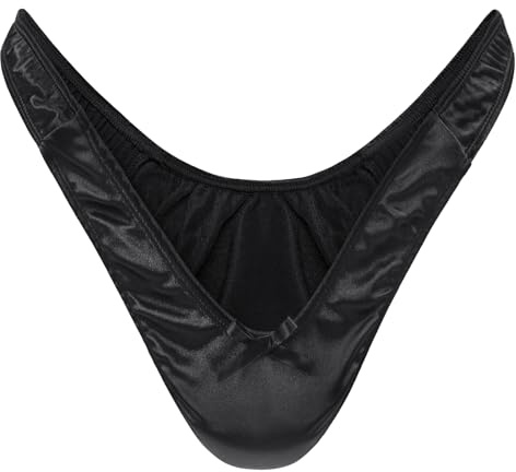 LittleForBig Liten hemlig tanga, silkeslen dold tucking/gaff-trosa, formande trosor för crossdressers och transpersoner, svart, L