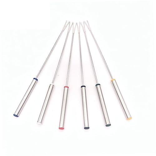 MAGICLULU 6stücke Fonduegabeln Aus Edelstahl Gabeln Für Käsefondue Und Schokoladenfondue Mit Wärmeisolierten Griffen Für Camping Grillen Und Picknicks