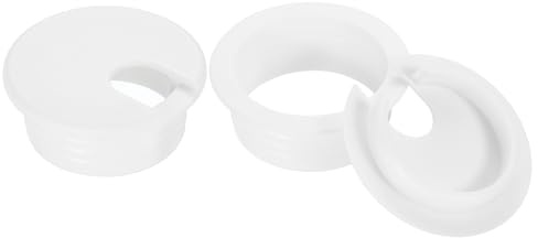sourcing map Cable Hole Cover, 2Pcs 38mm/1-1/2inch ABS Desk Cable Wire Cord Grommet Hole Cover for Office Computer Desk Wire Organizer, White