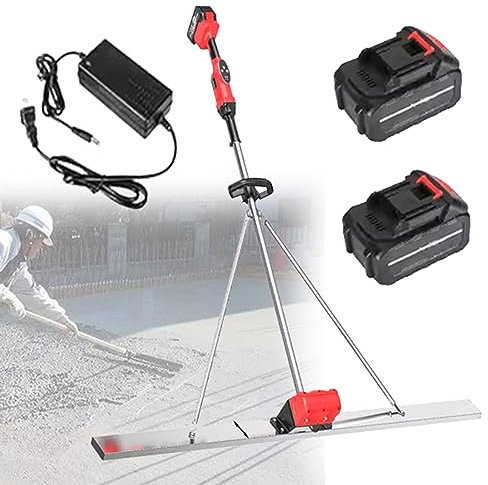 Grattoir électrique à béton 150 cm – Outil de vibration pour le traitement du béton, chape électrique sans fil avec 9 vitesses de fréquence de vibration réglable
