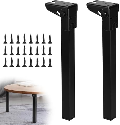 Supaway 2X Tischbeine Klappbar 30cm Möbelfüße Metall-Couchtischbeine, Eckig