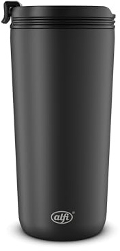alfi ISO COFFEE MUG Thermobecher 0,40 l, 4 h heiß, velvet black mat | 8 h kalt, Kaffeebecher To Go, Isolier-Trinkbecher für unterwegs, schwappsicher, schwarz