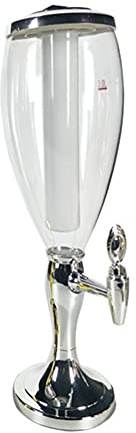 Distributeur d'eau, Distributeur Tour bière 3L, Tour bière Table avec lumières LED Tube Glace Amovible, Distributeur Tour Boissons Longue durée, Parfait pour fêtes, Maison, Bar