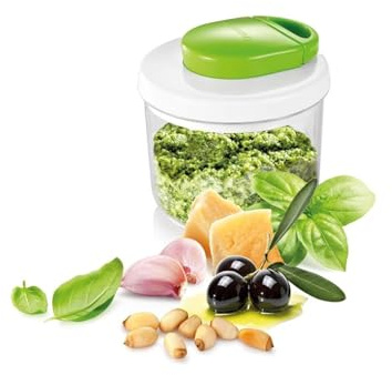 Wintem Contenitore Tritatutto con Frusta, Cestello e Lame in Acciaio Inox - Dimensioni Versatili e Compatte Ideale per Tritare Diversi Alimenti e Preparare Salse - Lavabile in Lavastoviglie